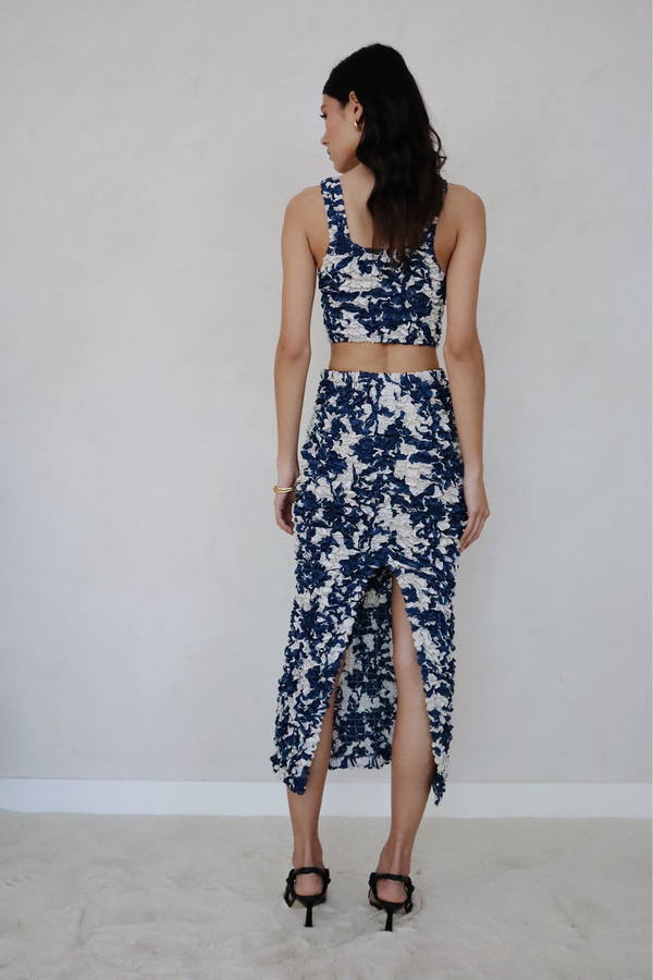 ÉSS Mia Elastic Tube Skirt - Cobalt Floral