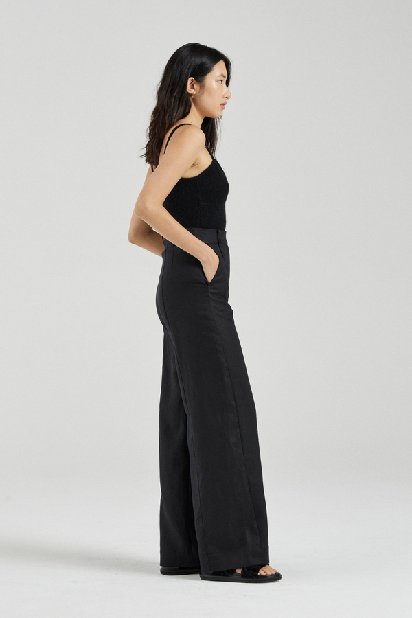 Friends With Frank Wide Leg Trousers - Black
