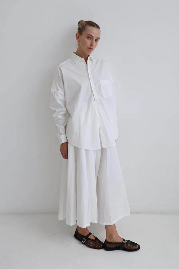 Blanca Brooke Pleated Skirt - White