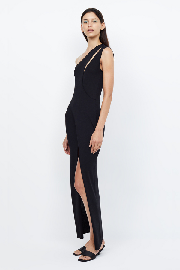 Bec & Bridge Mira Asym Knit Maxi Dress - Black