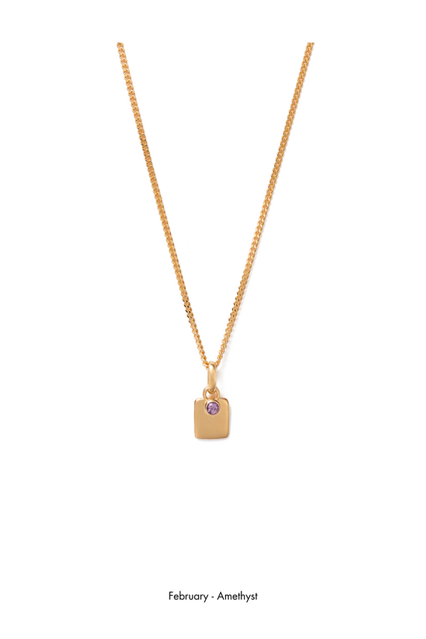 Kirstin Ash Engravable Birthstone Necklace - Gold