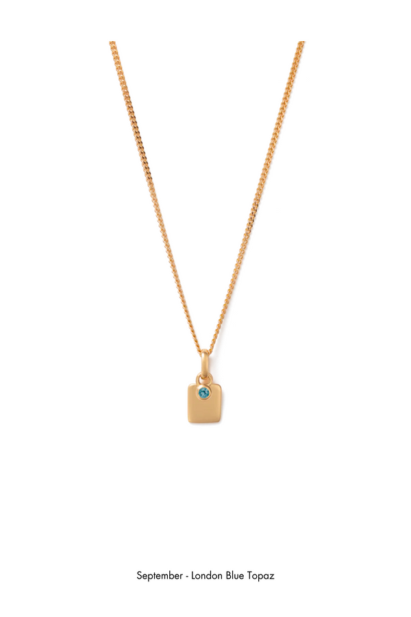 Kirstin Ash Engravable Birthstone Necklace - Gold