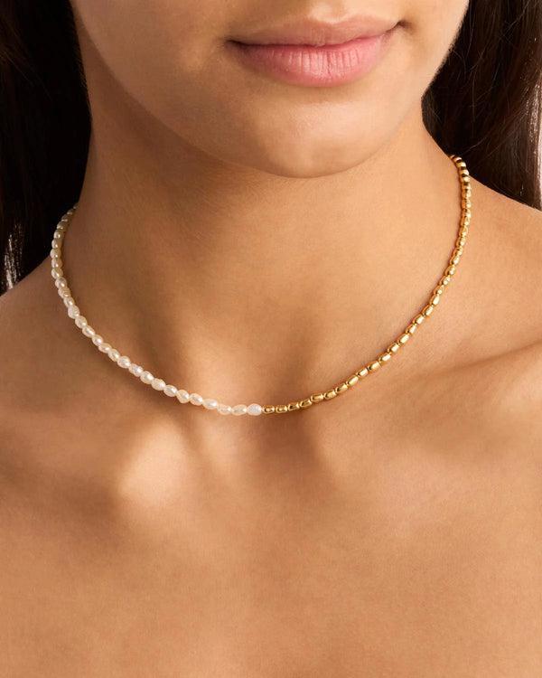 By Charlotte By Your Side Pearl Choker - 18k Gold Vermeil