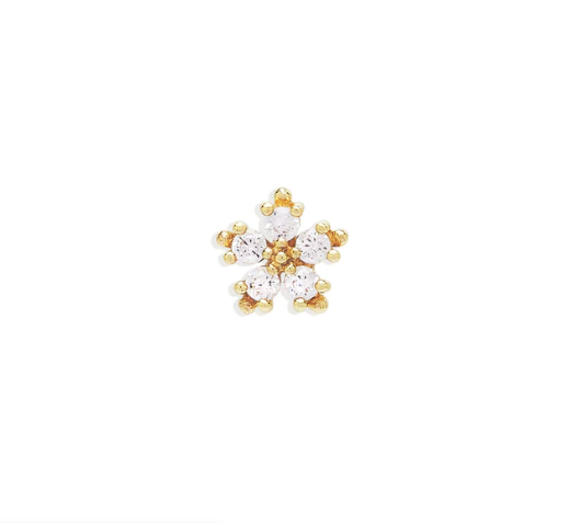 By Charlotte Snowflake Single Stud Earring - 14K Gold