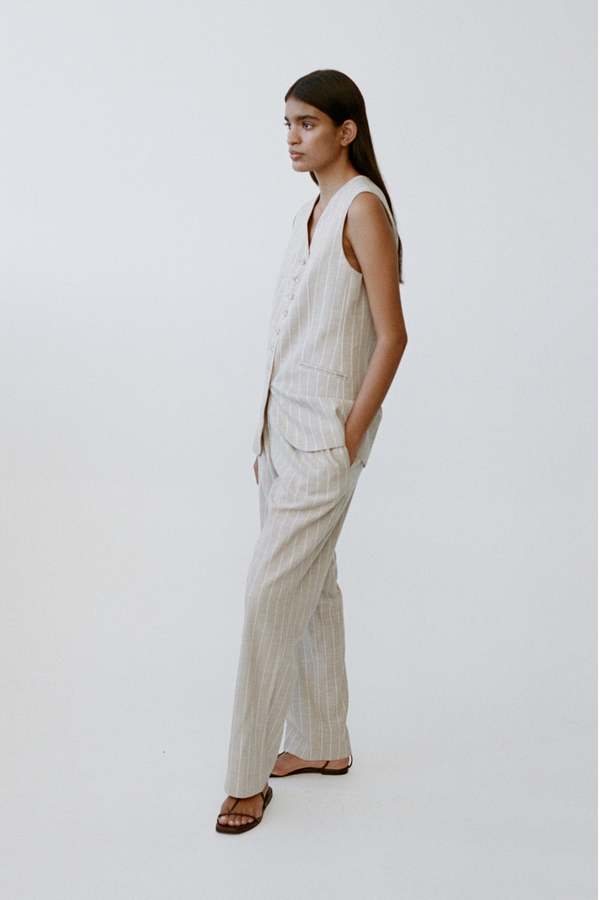 Friends With Frank Gabriel Vest - Oat Stripe