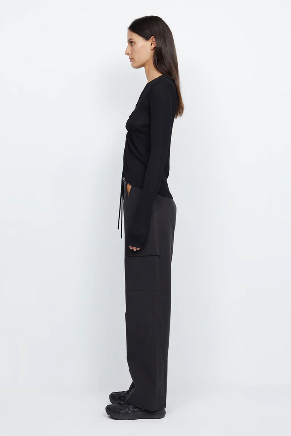 Bec & Bridge Leigh Drawchord Knit Top - Black