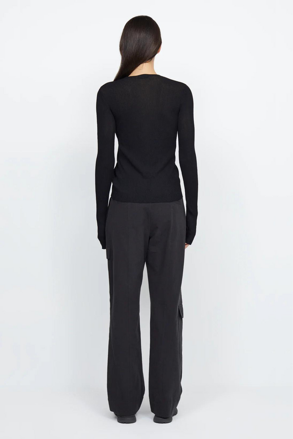 Bec & Bridge Leigh Drawchord Knit Top - Black