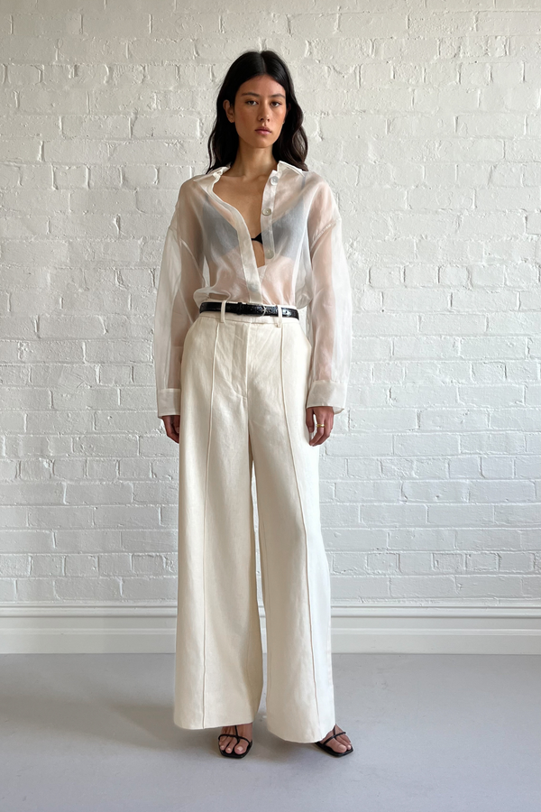 Friends With Frank Amira Shirt Jacket - Sheer White