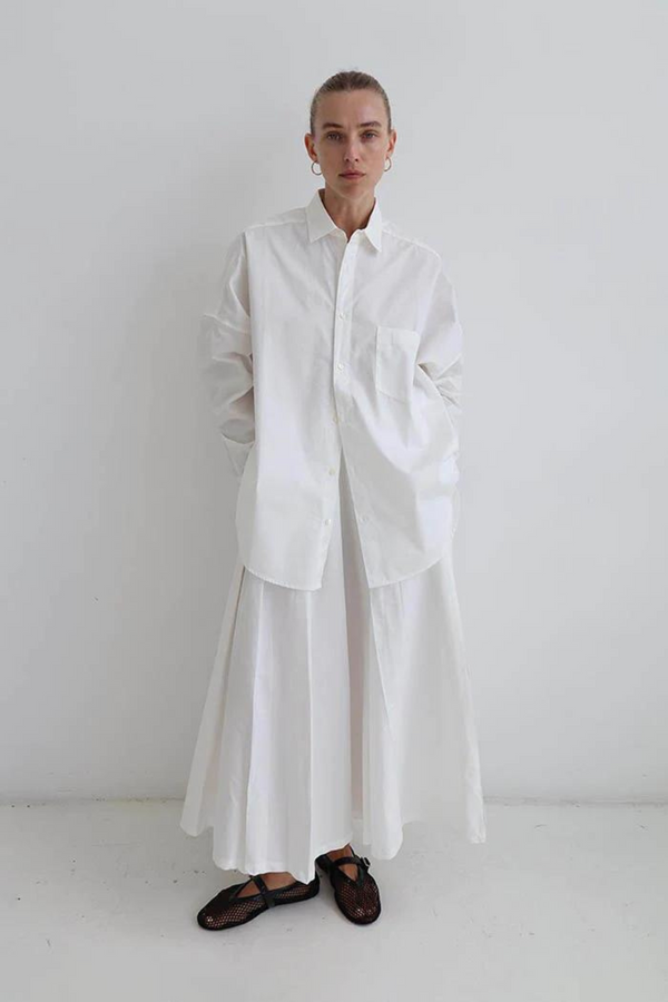 Blanca Brooke Pleated Skirt - White