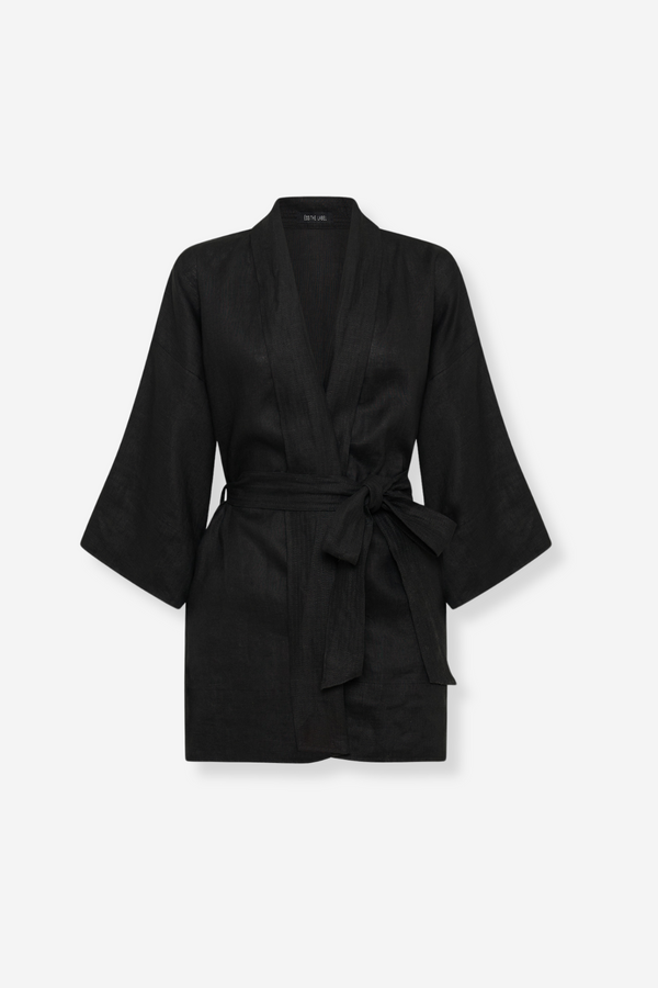 ÉSS Linen Kimono - Black