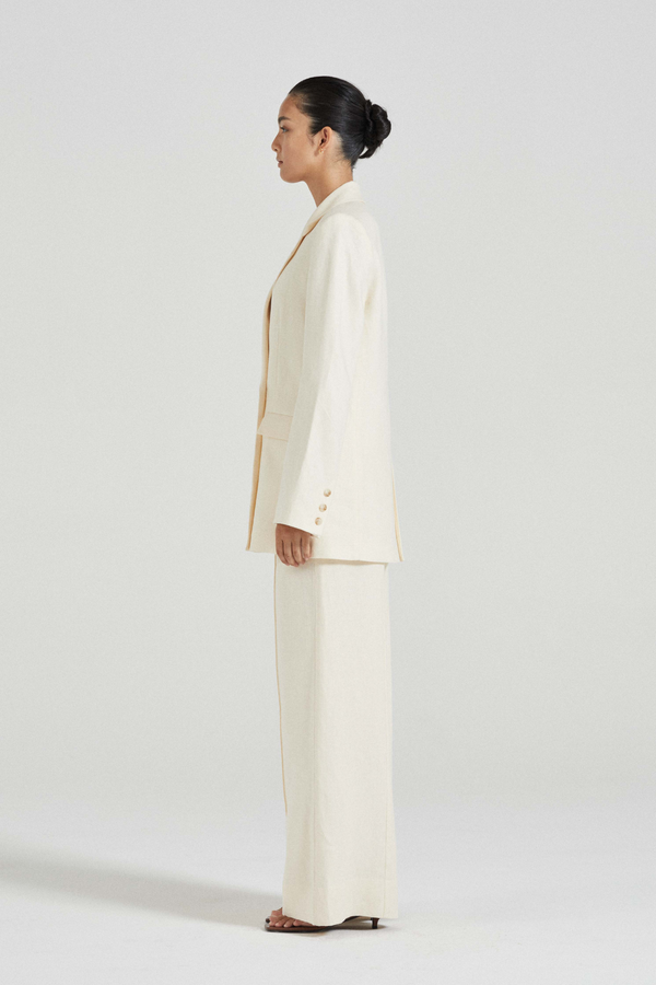 Friends With Frank Odette Linen Blazer - Ivory