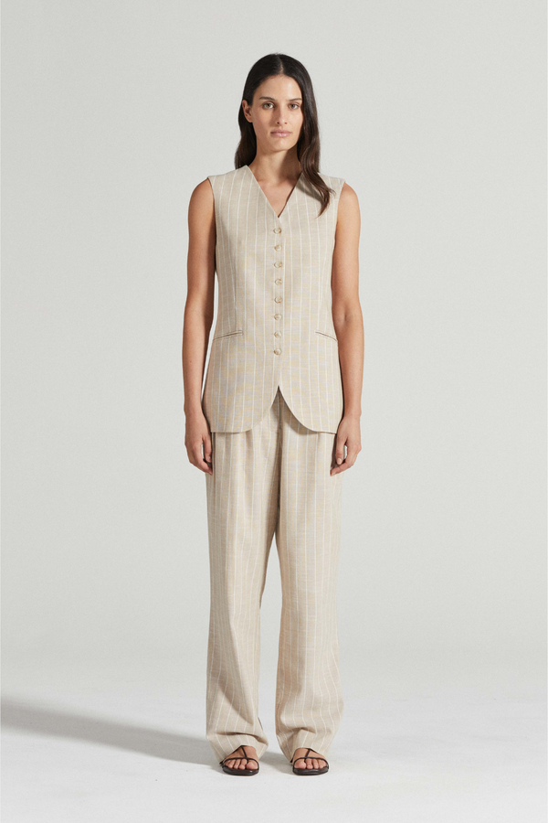 Friends With Frank Gabriel Vest - Oat Stripe