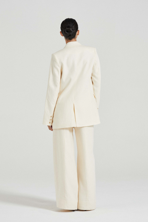 Friends With Frank Odette Linen Blazer - Ivory