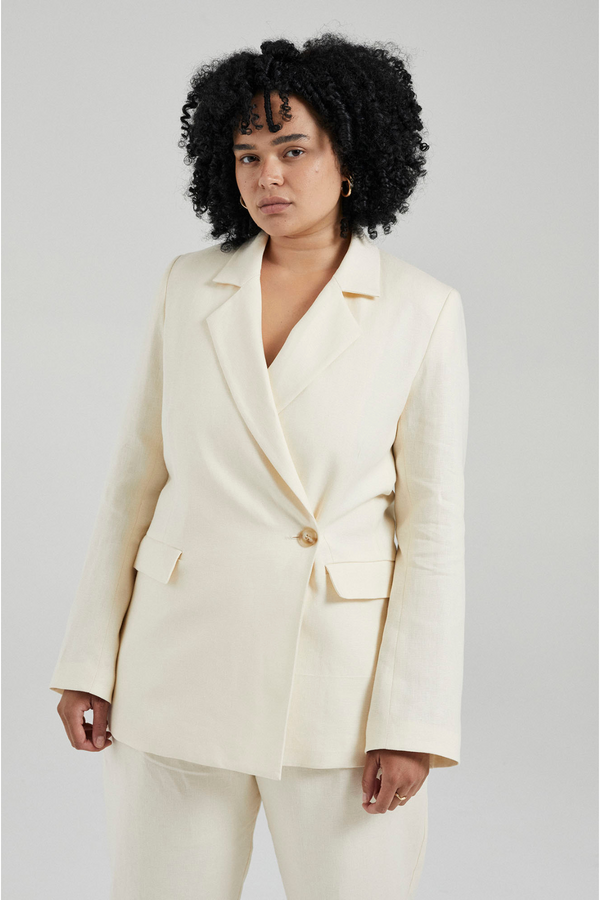 Friends With Frank Odette Linen Blazer - Ivory