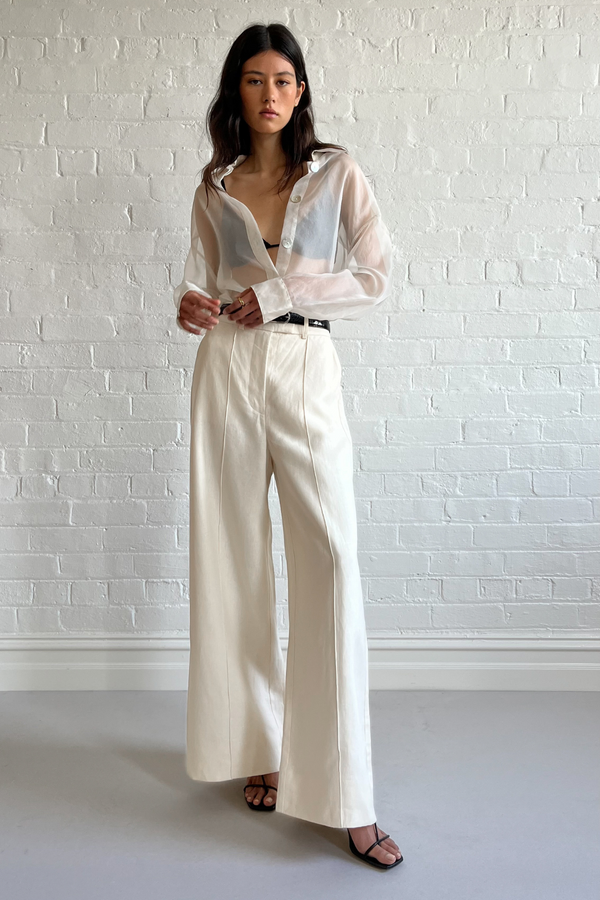 Friends With Frank Amira Shirt Jacket - Sheer White