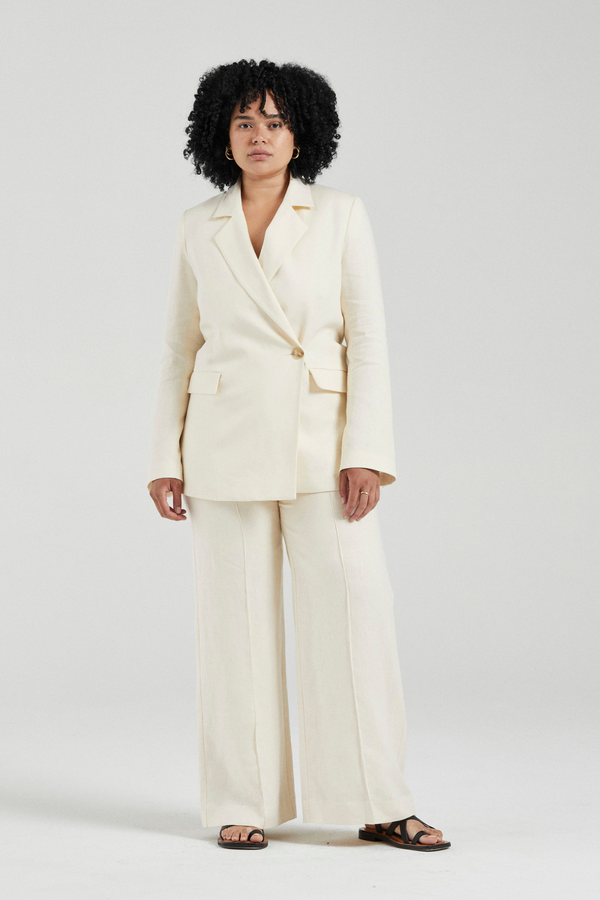 Friends With Frank Odette Linen Blazer - Ivory