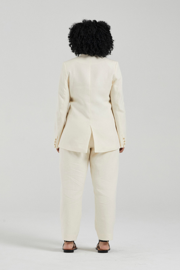 Friends With Frank Odette Linen Blazer - Ivory
