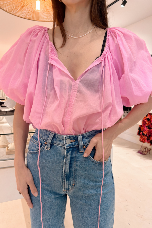 Éss The Label Lulu Puff Blouse - Pink