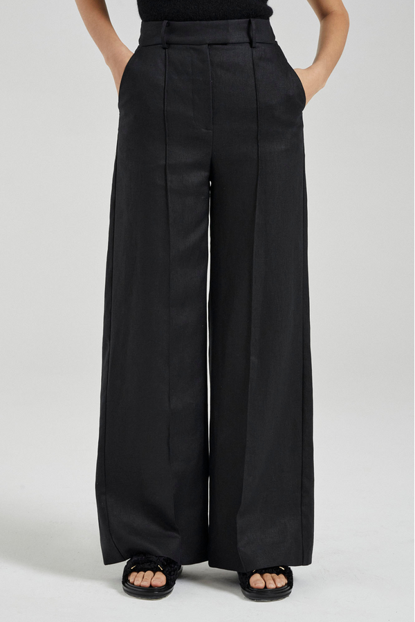 Friends With Frank Wide Leg Trousers - Black