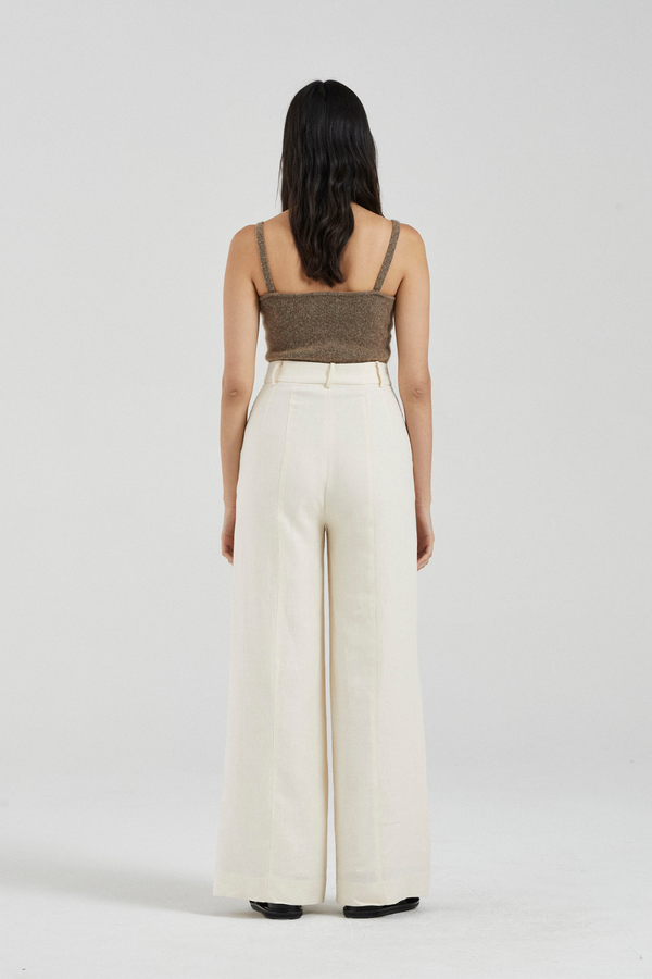 Friends With Frank Wide Leg Trousers - Ivory