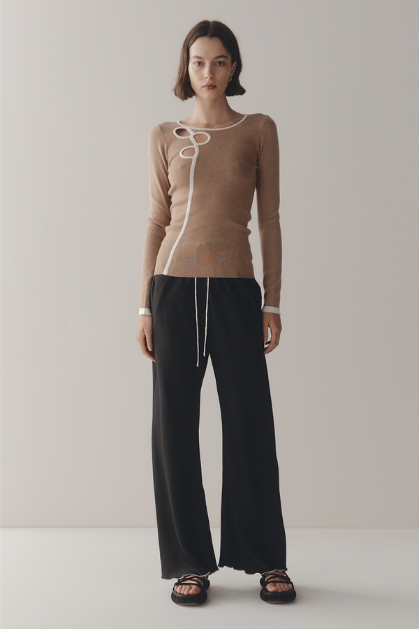 Marle Misa Top - Camel / Ivory