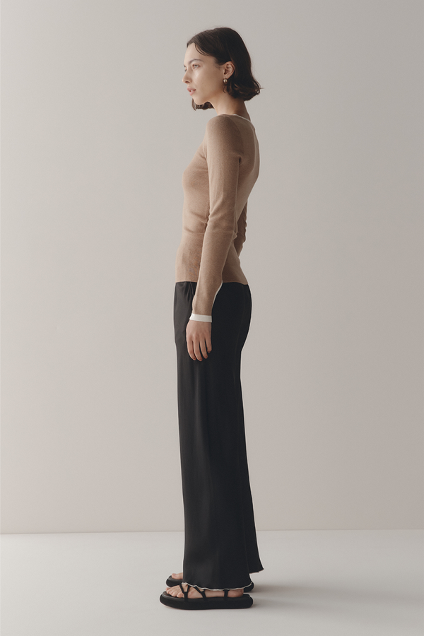 Marle Misa Top - Camel / Ivory