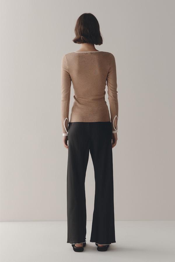 Marle Misa Top - Camel / Ivory