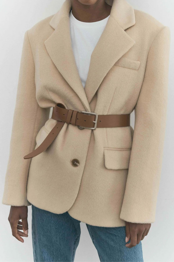 Friends With Frank Bernadette Blazer - Biscuit