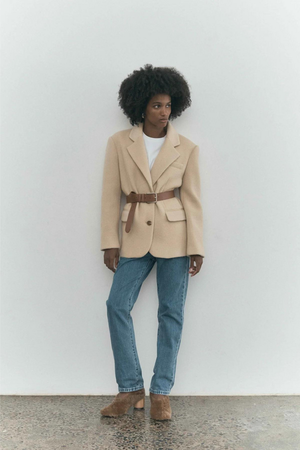 Friends With Frank Bernadette Blazer - Biscuit