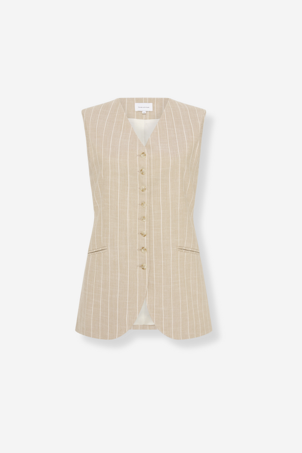 Friends With Frank Gabriel Vest - Oat Stripe
