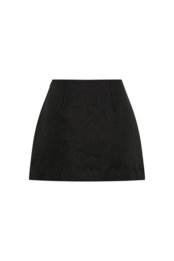 ÉSS Bowie Linen Mini Skirt - Black