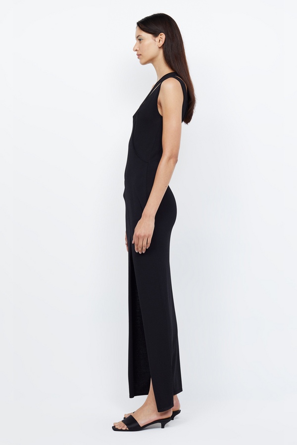 Bec & Bridge Mira Asym Knit Maxi Dress - Black