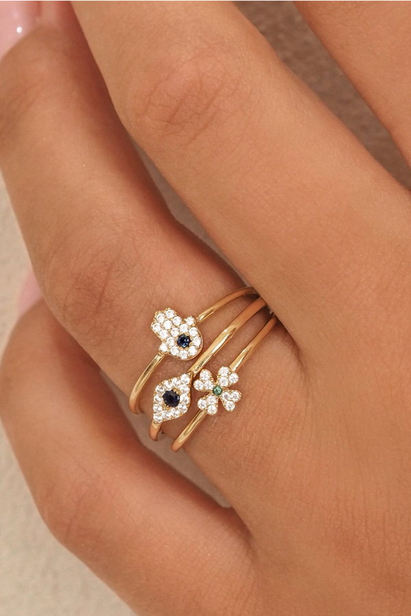 14k gold online evil eye ring