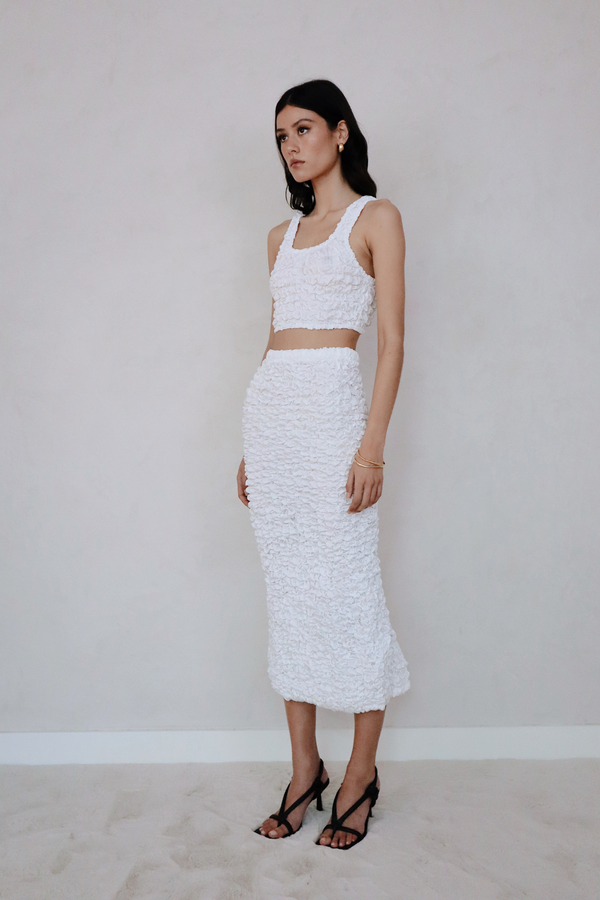 ÉSS Mia Elastic Tube Skirt - White