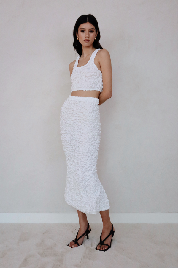ÉSS Mia Elastic Tube Skirt - White