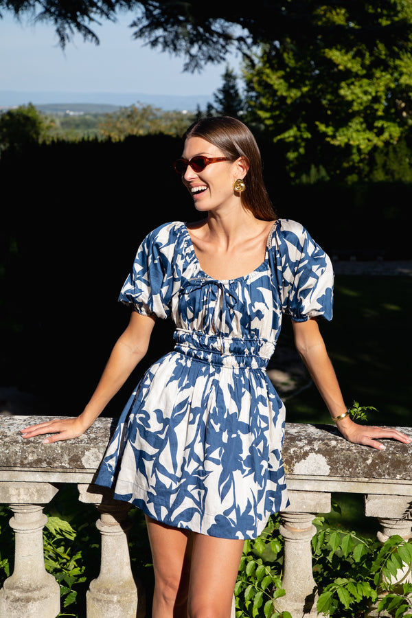 ÉSS Pip Mini Dress - Cobalt Floral