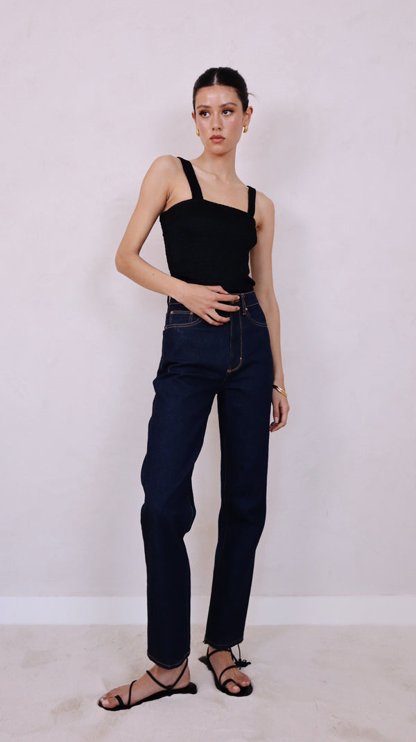 ÉSS The Bee Elastic Ruched Top - Black
