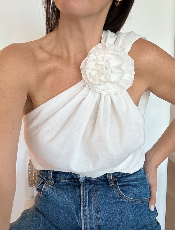 ÉSS Jaynee Rose Top  - White