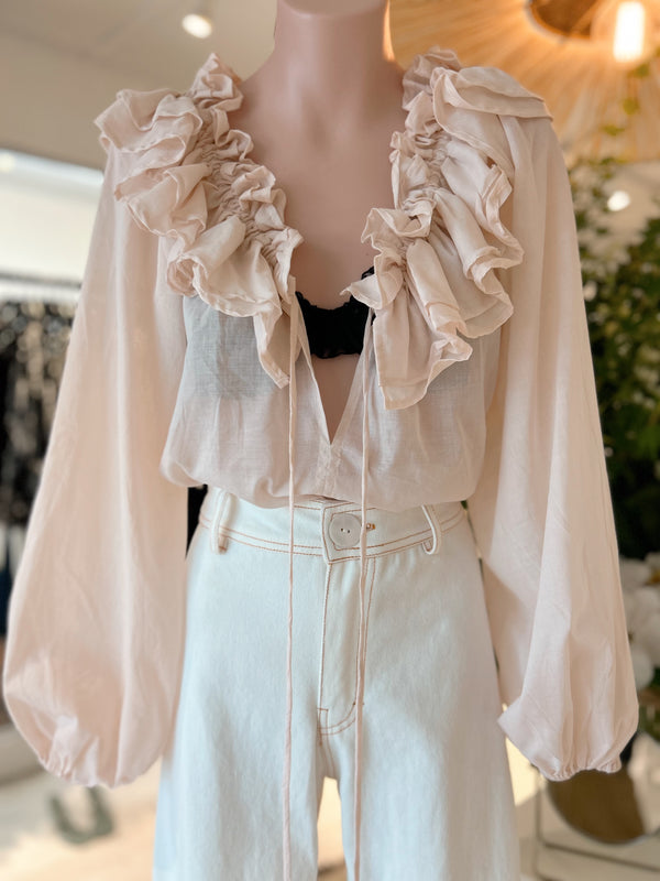 ÉSS Brianna Ruffle Blouse - Blush