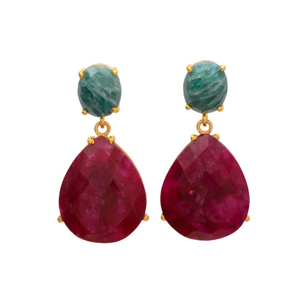 ÉSS Amelie Teardrop Earring - Plum & Turquoise PRE ORDER