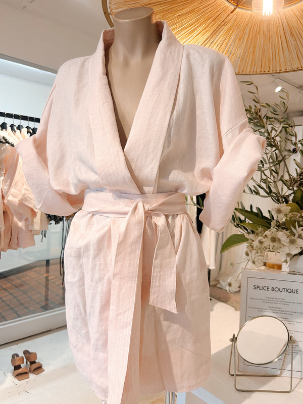 ÉSS Linen Kimono - Blush