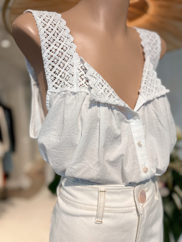 ÉSS Leela Cotton Lace Cami - White