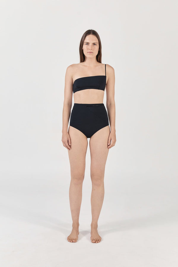 Ziah High Waist Brief Bottom - Black
