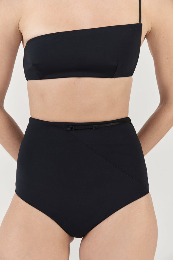 Ziah High Waist Brief Bottom - Black
