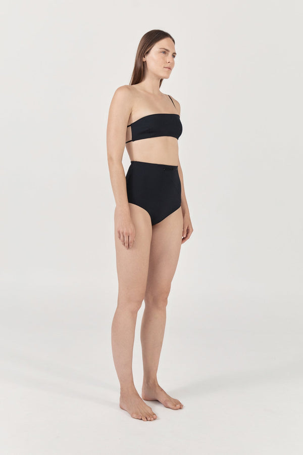 Ziah High Waist Brief Bottom - Black