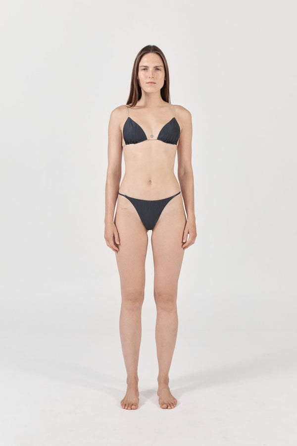 Ziah Fine Strap Triangle Top - Pinstripe
