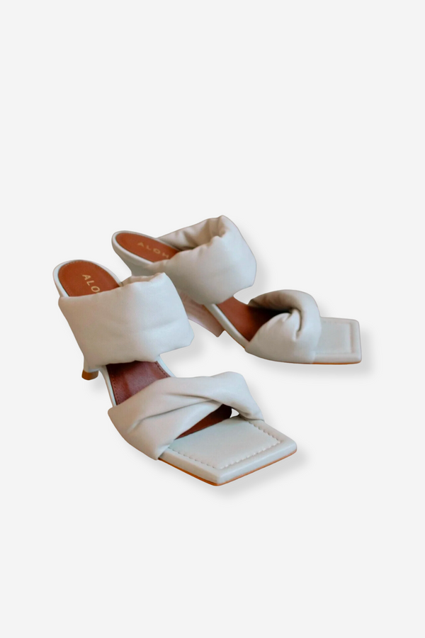 Alohas Twist Strap Heel - White