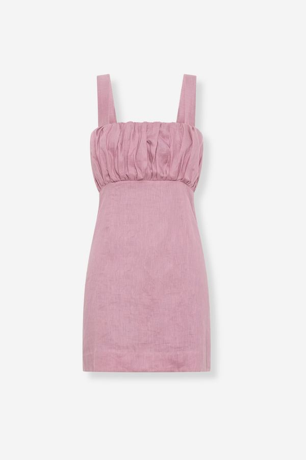 ÉSS Mika Pleated Mini Dress - Plum