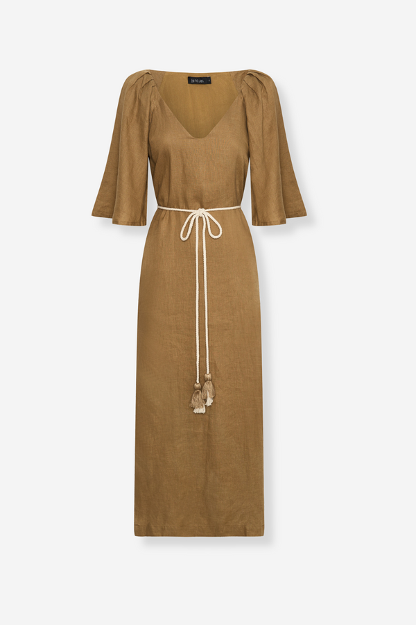 ÉSS Celeste Linen Maxi Dress - Bronze