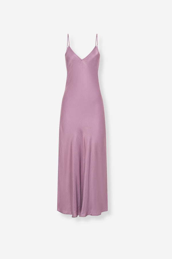 ÉSS Olive Silk Midi Dress - Plum